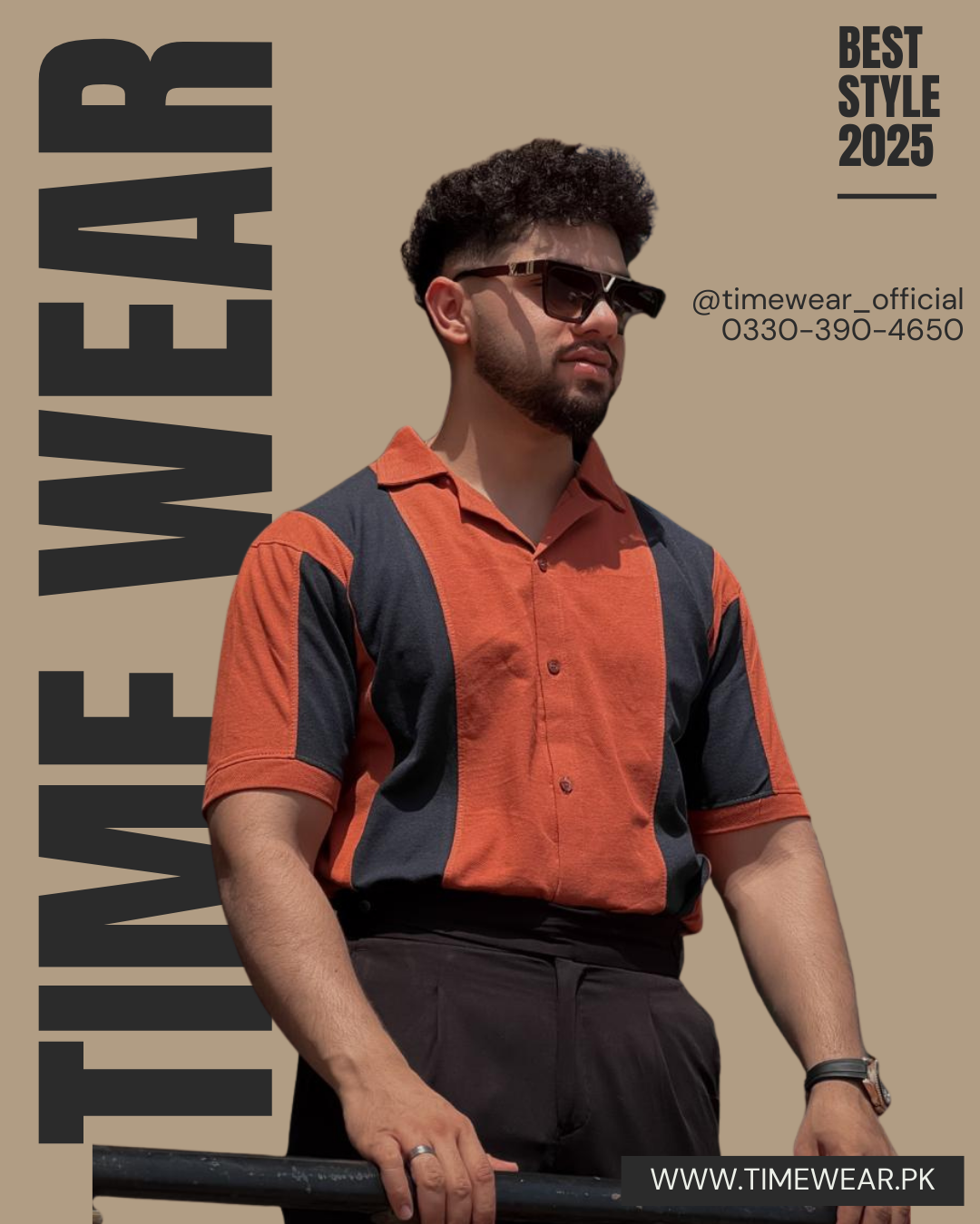 Gents Polo Panel (Orange & Black)