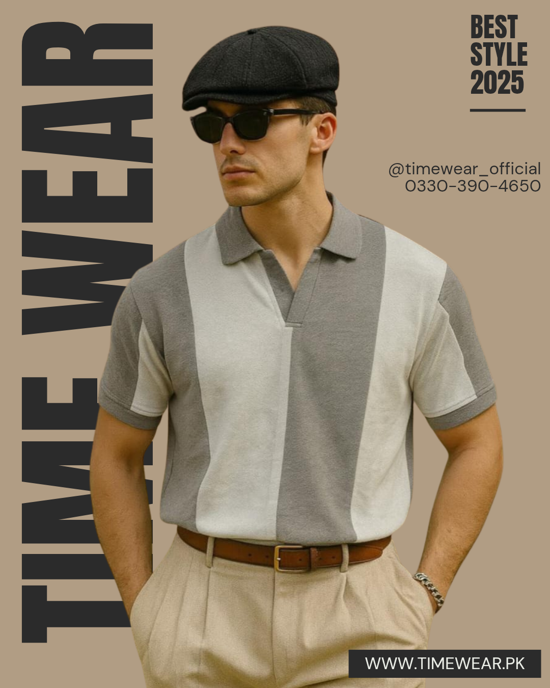 Gents Polo Riviera (Gray & White)