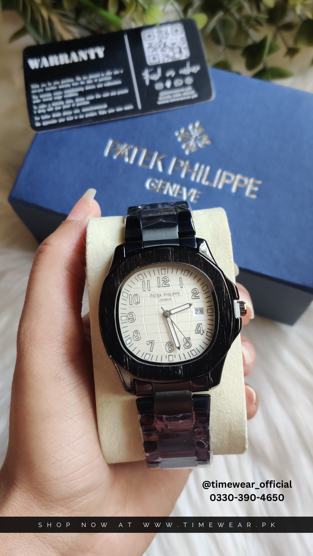 Patek Phillips Black-White with Patek Box