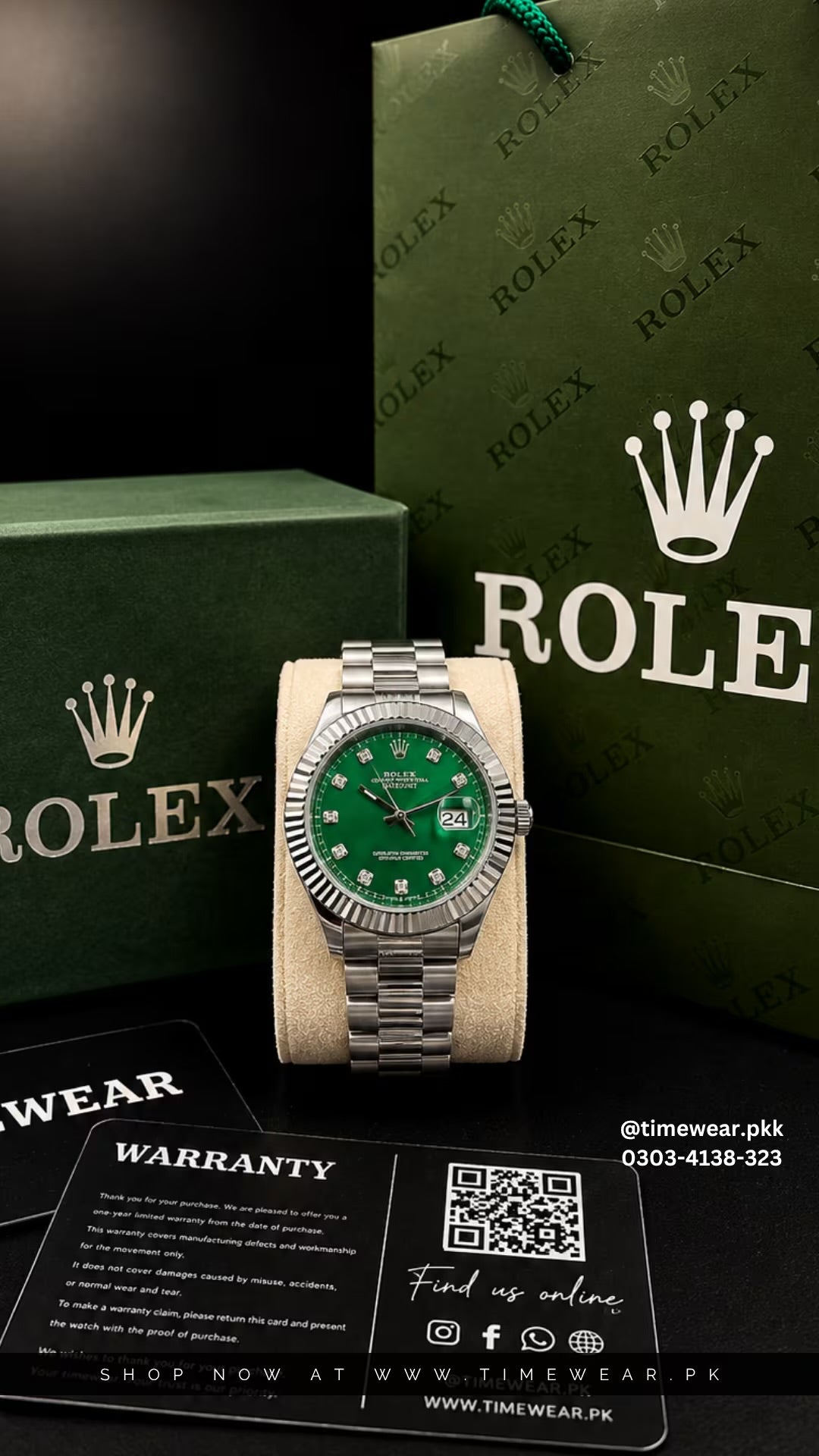 Rolex Gents Crown Lock (KAN-SGR) Premium Rolex Box, Bag & Warranty Card
