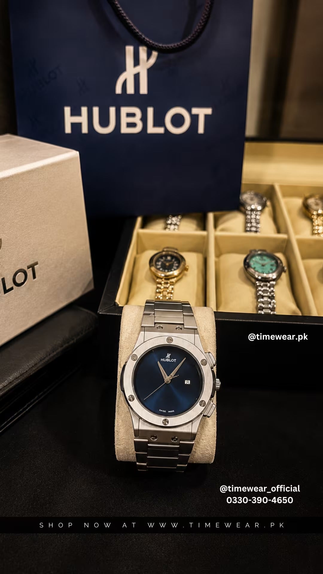 Hublot Chain Blue Dial (Hublot Box & One Year Warranty Card)