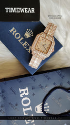 Rolex Gents Arabic Dial Iced Out Watch(Rose Gold)