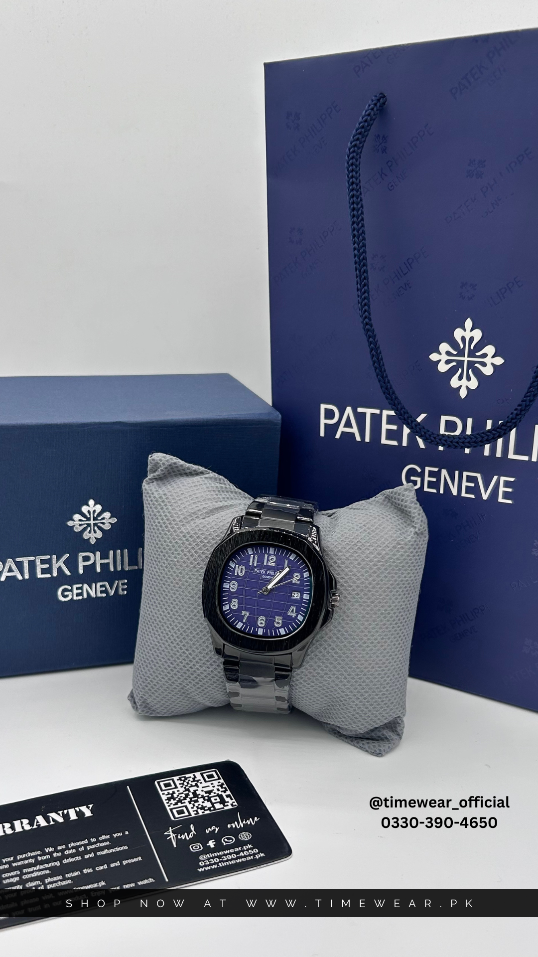 Patek Phillips Black-Blue with Patek Box