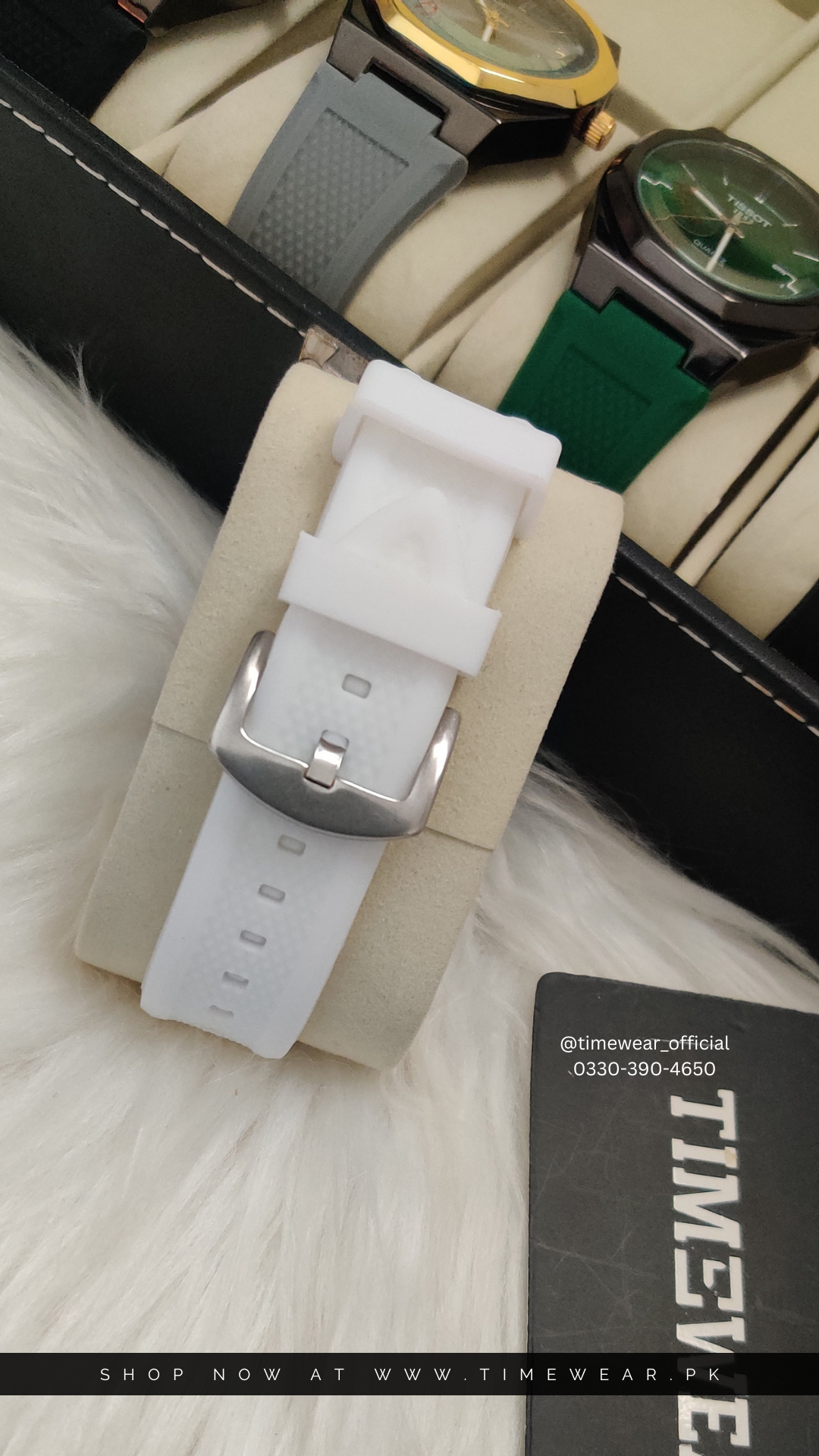 Tissot Straps Wh-Bk-G-Wh - with Tissot Branded Box