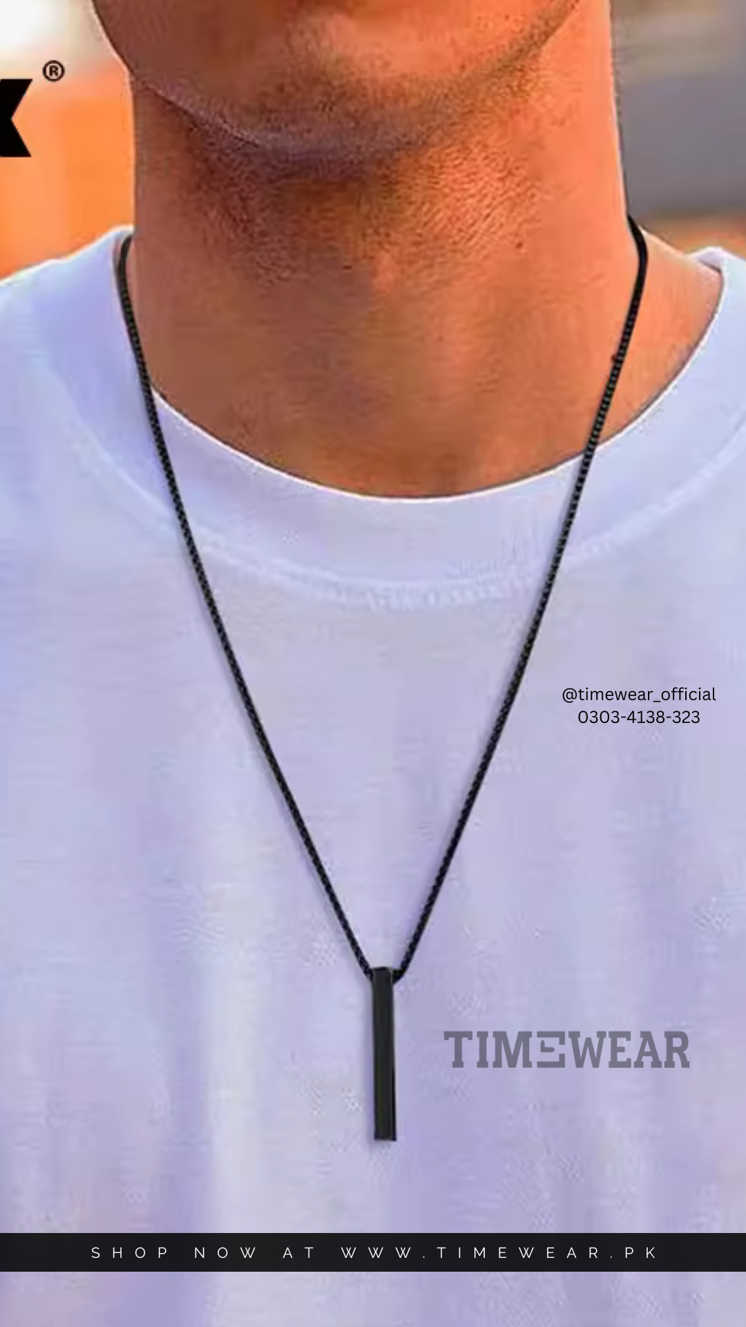 3d Bar Locket (Black)