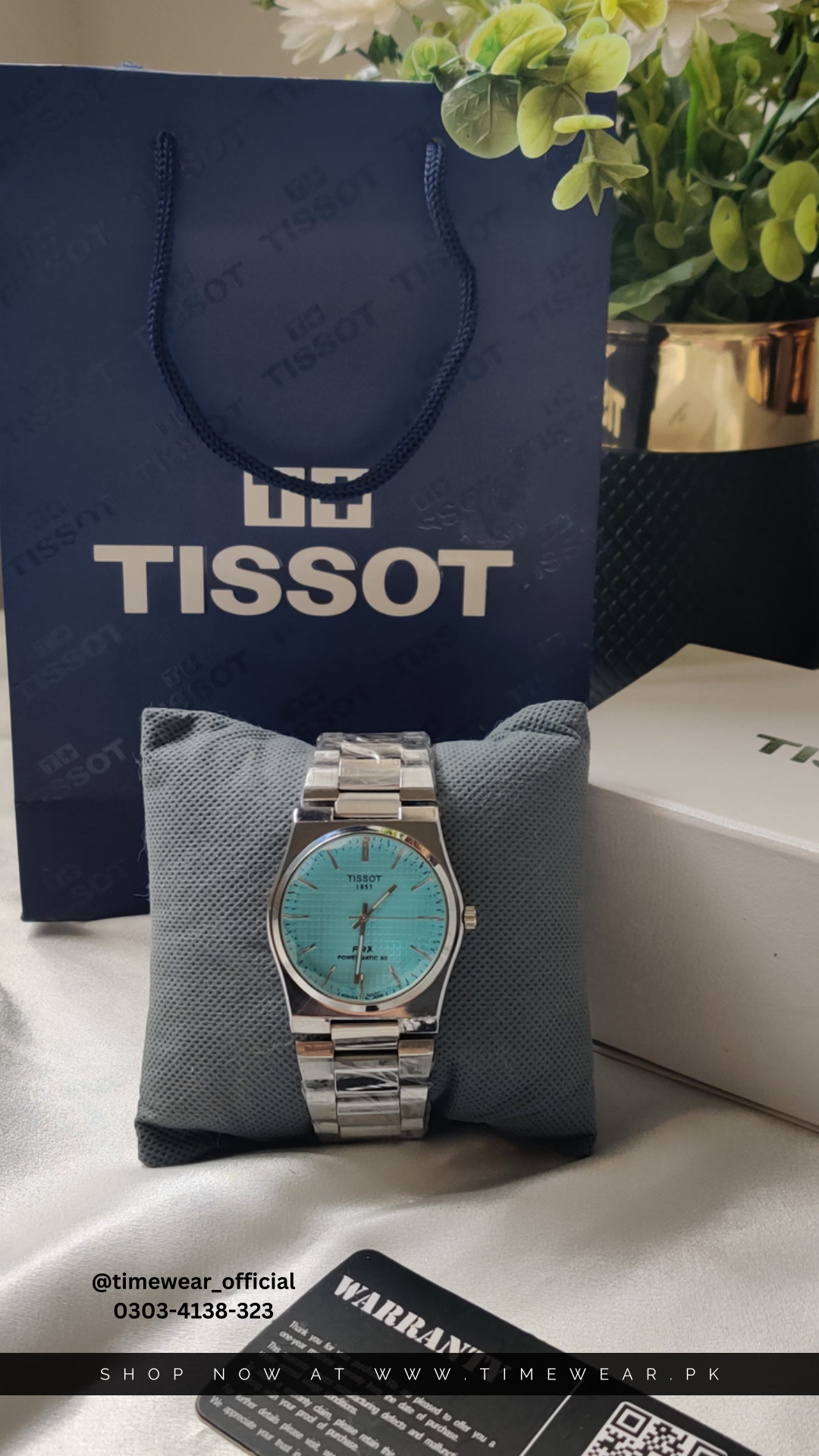 Tissot Chain PRX Silver Tiffany With Tissot  Premium Box & One Year Warranty
