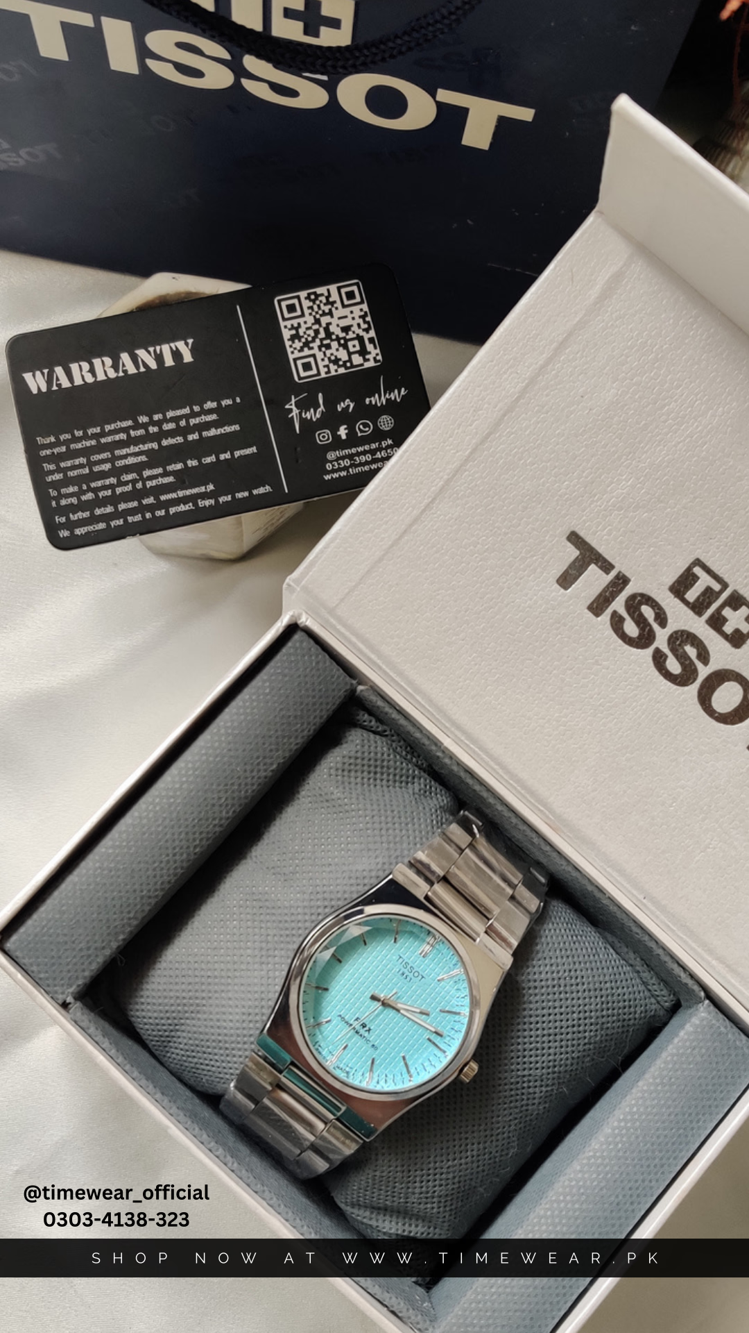 Tissot Chain PRX Silver Tiffany With Tissot  Premium Box & One Year Warranty