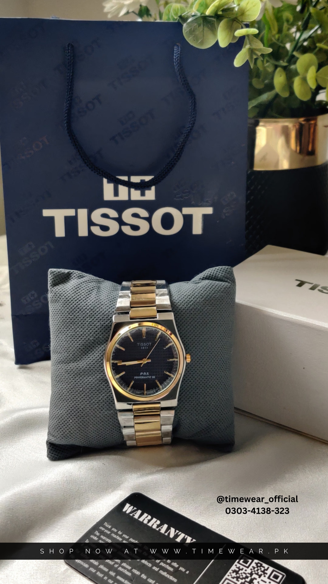 Tissot Chain PRX Two Tone Blue Dial With Tissot  Premium Box & One Year Warranty