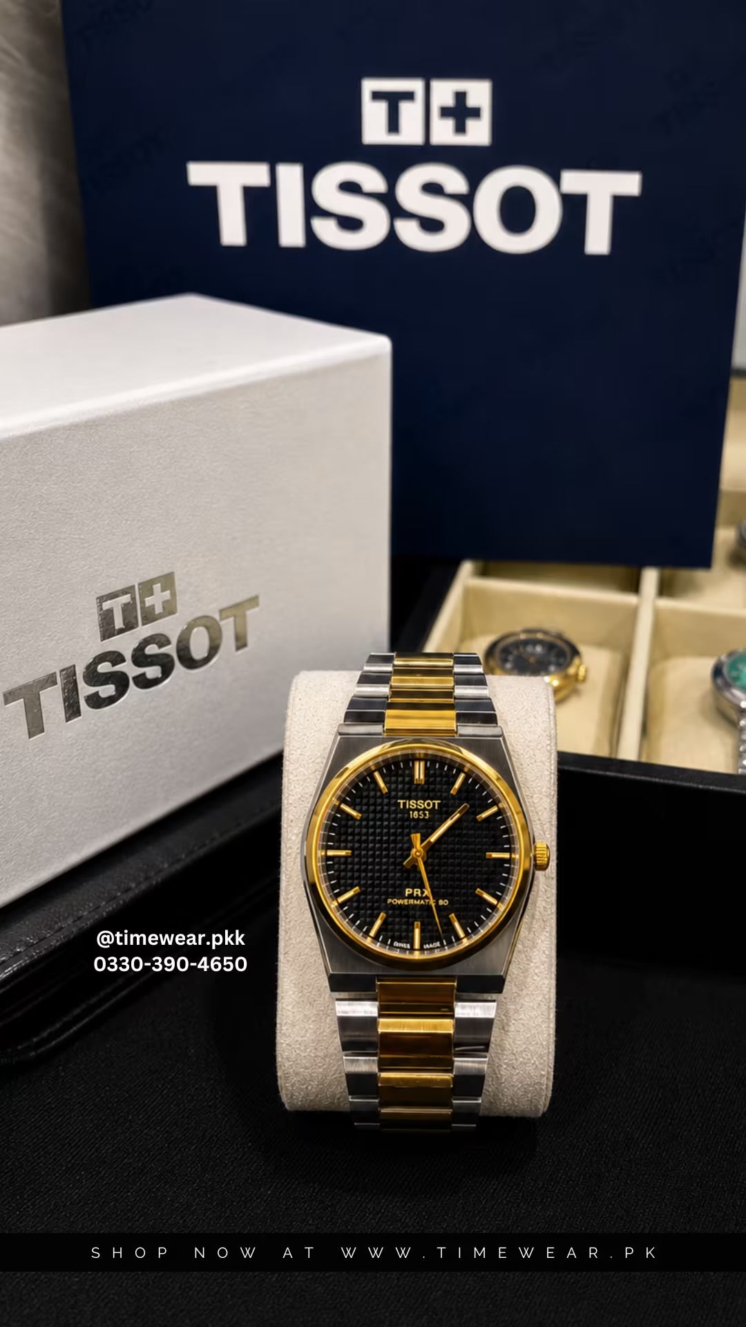 Tissot Chain PRX Two Tone Black Dial With Tissot  Premium Box & One Year Warranty