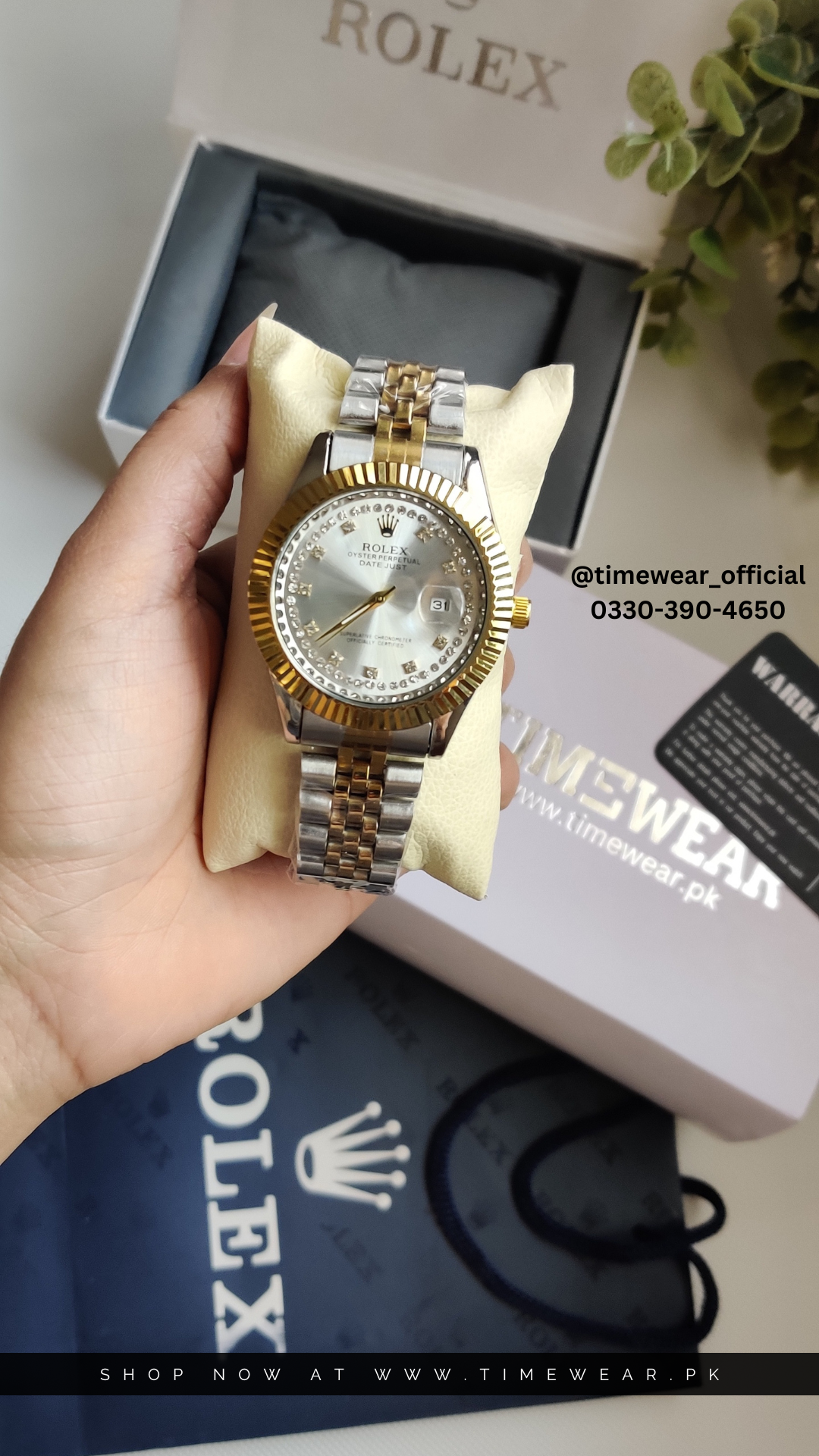 Rolex Gents Date Stone (Kan-TTG-WH) with Rolex Box