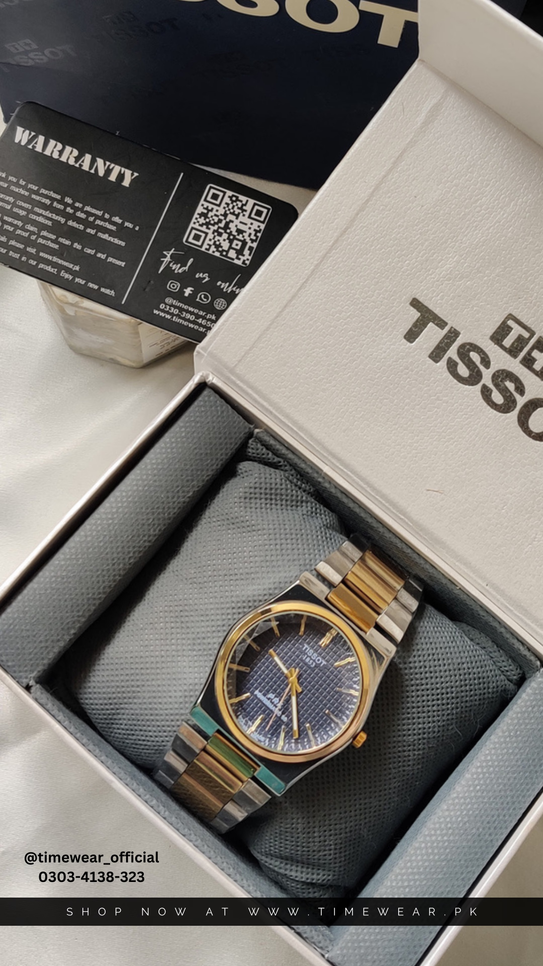 Tissot Chain PRX Two Tone Blue Dial With Tissot  Premium Box & One Year Warranty