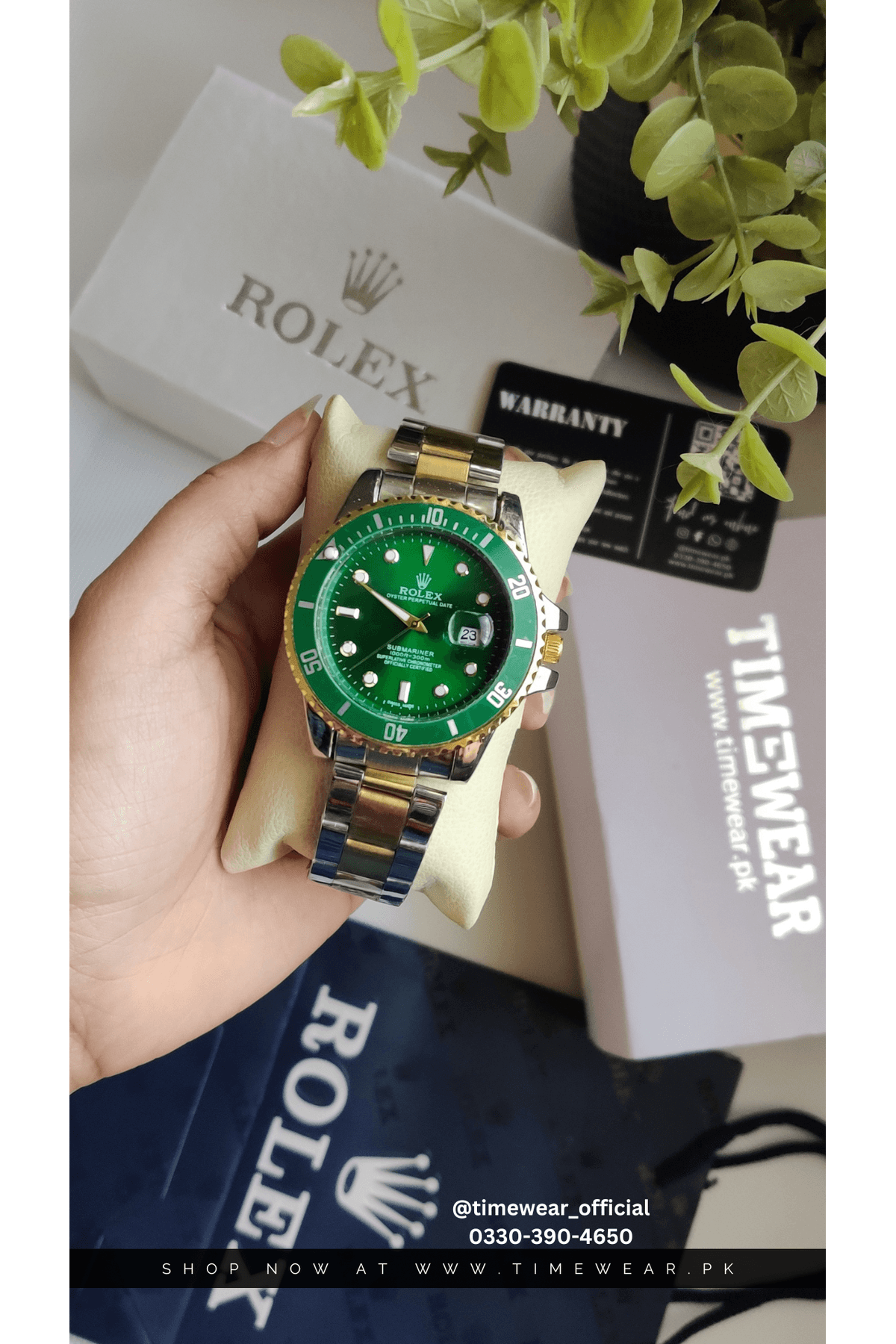 Rolex Gents Submariner (Two Tone Chain Green Dial) Premium Rolex Box