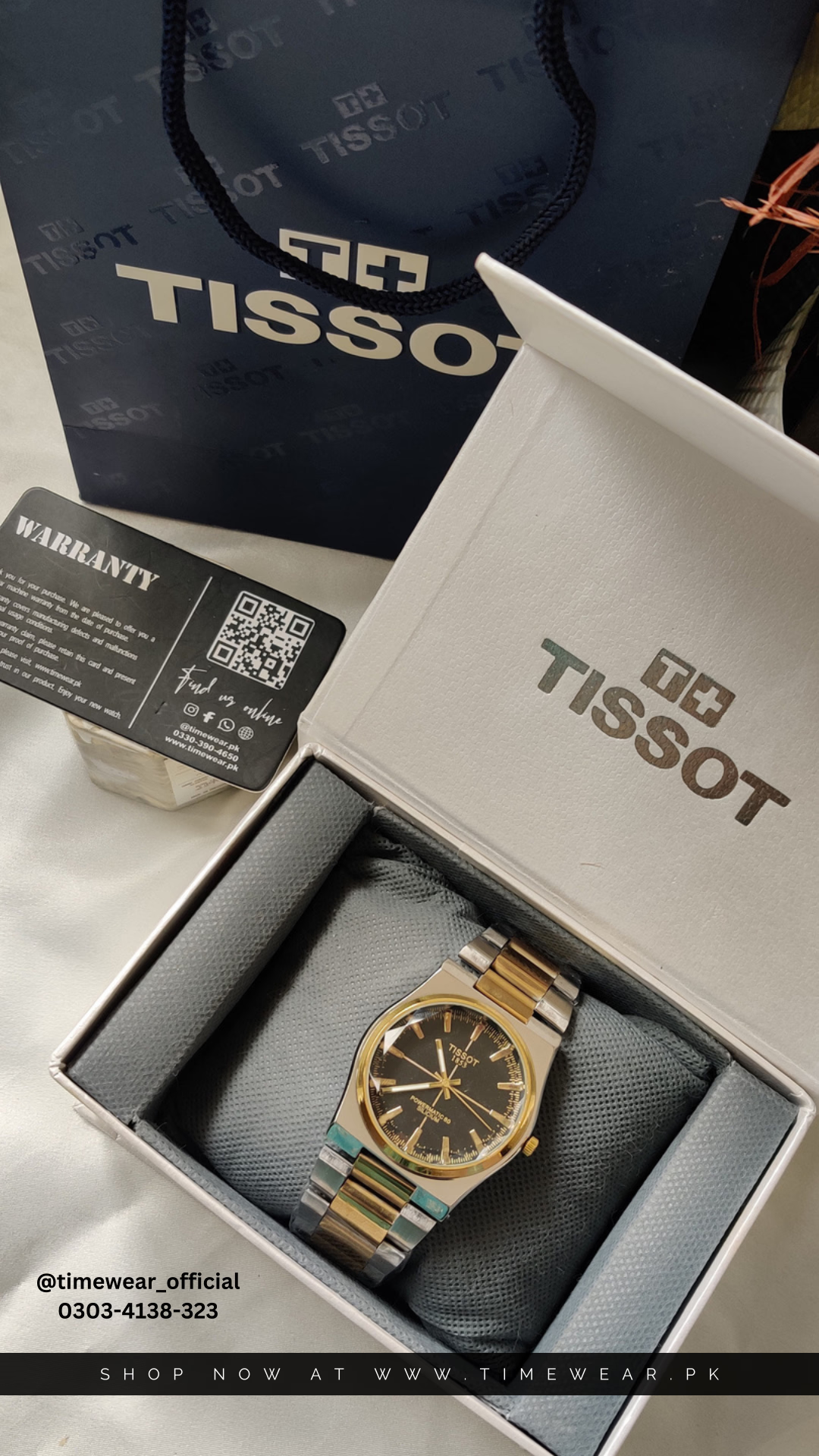 Tissot Chain PRX Two Tone Black Dial With Tissot  Premium Box & One Year Warranty