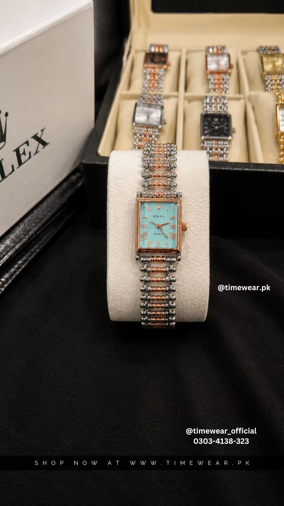 Rolex Roman Two Tone Copper Chain Tiffany Dial with Cartier Box & One Year Warranty