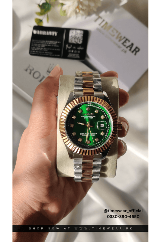 Rolex Gents Crown Lock (Kan-TTG-Green) Premium Rolex Box, Bag & Warranty Card