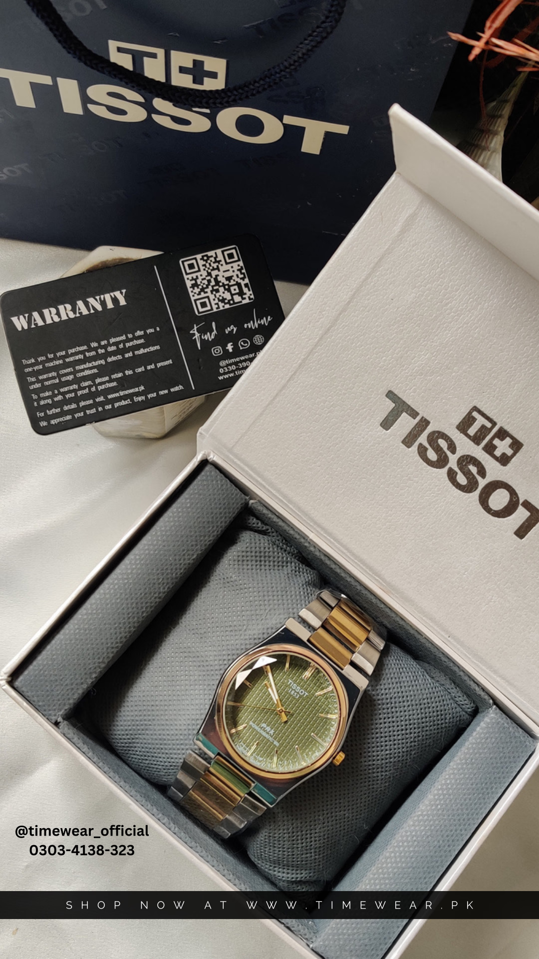 Tissot Chain PRX Two Tone Green Dial With Tissot  Premium Box & One Year Warranty