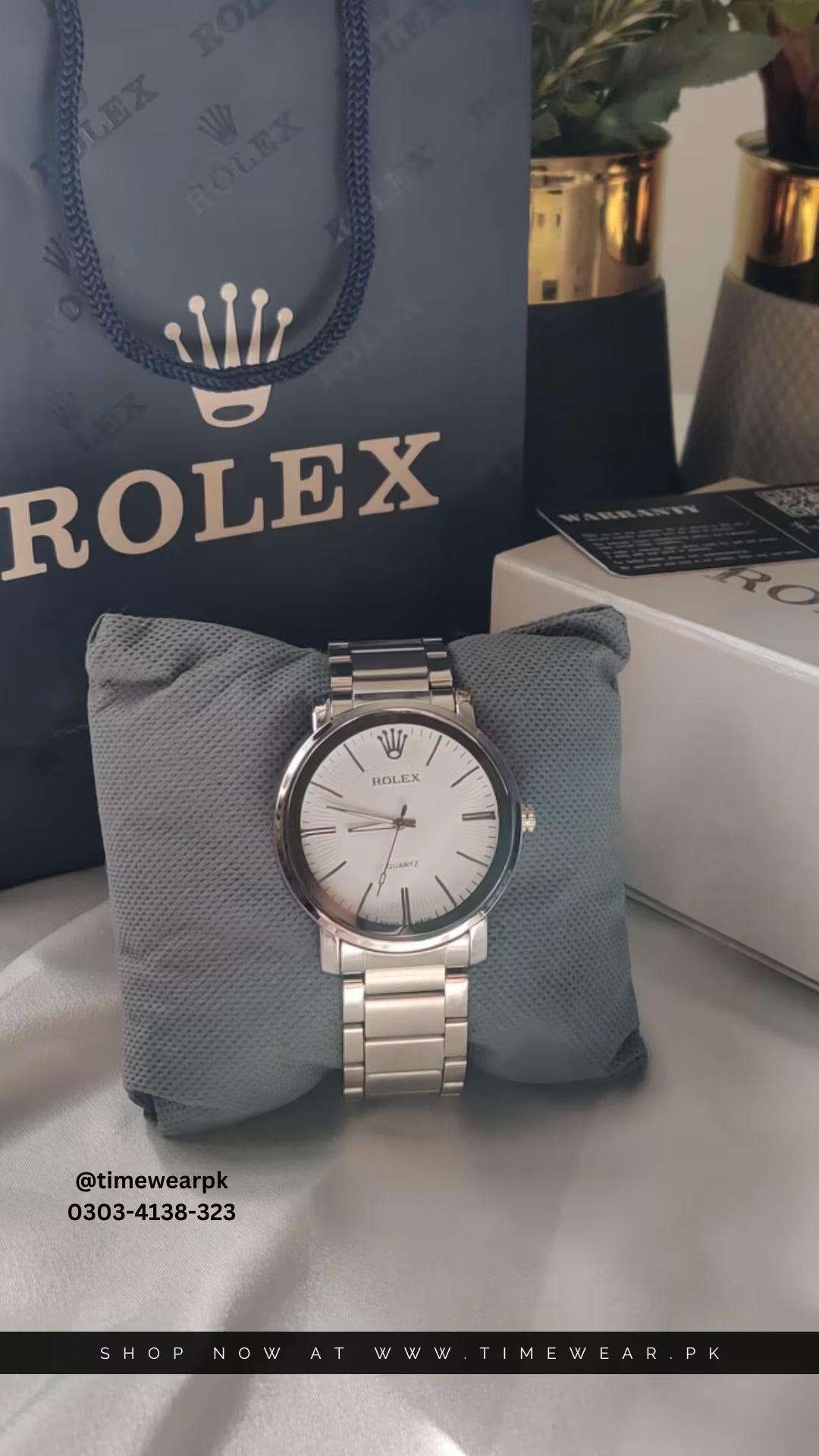 Rolex Gents (GS-WH) with Rolex Box & One Year Warranty