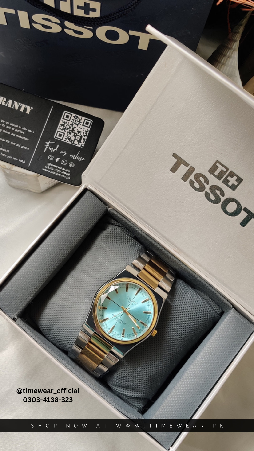 Tissot Chain PRX Two Tone Tiffany Dial With Tissot  Premium Box & One Year Warranty