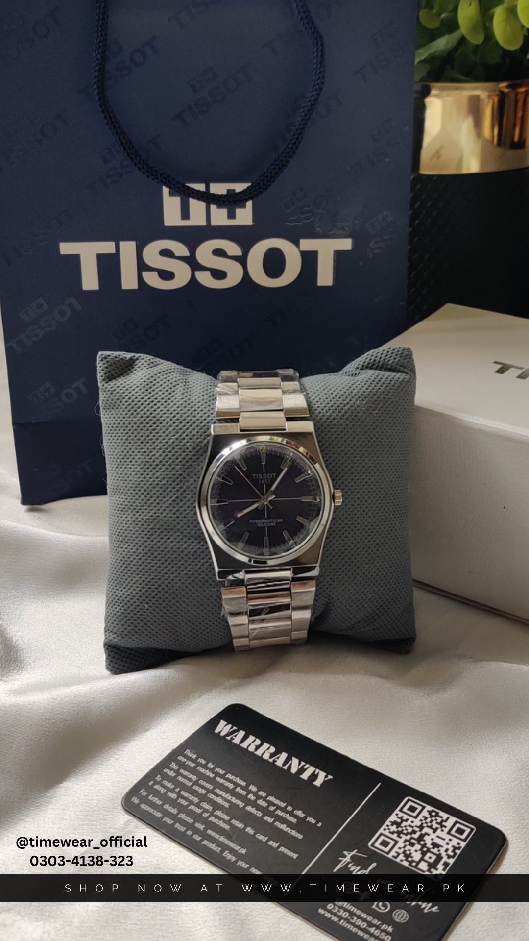 Tissot Chain PRX Silver White With Tissot  Premium Box & One Year Warranty