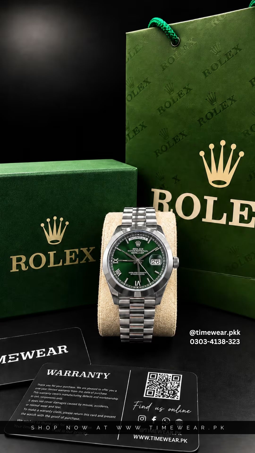 Rolex Gents Crown Lock (RO-SGR) Premium Rolex Box, Bag & Warranty Card