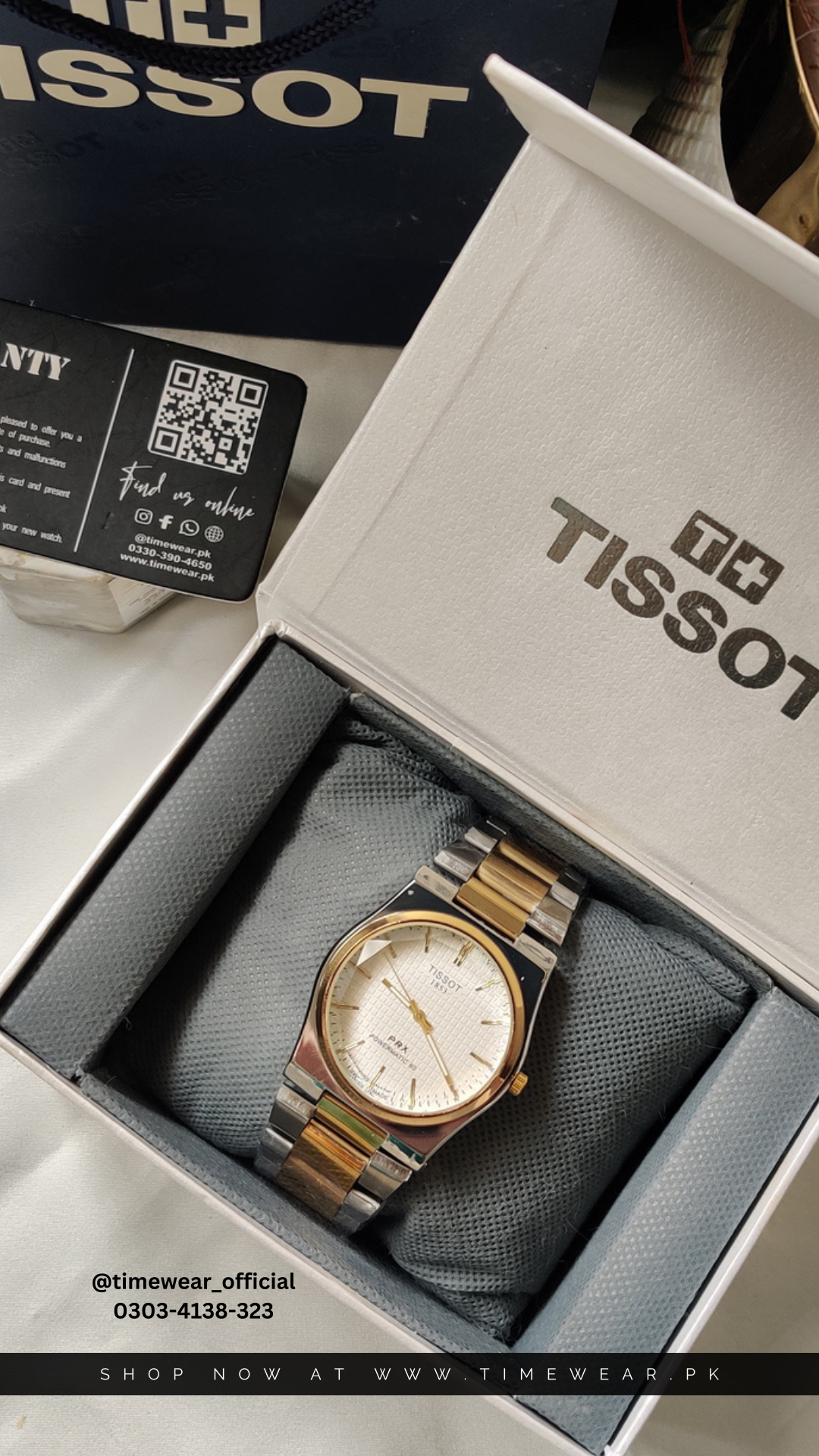 Tissot Chain PRX Two Tone White Dial With Tissot  Premium Box & One Year Warranty