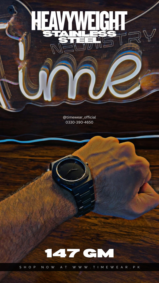 Arabic Aura Stainless Steel Gents Watch