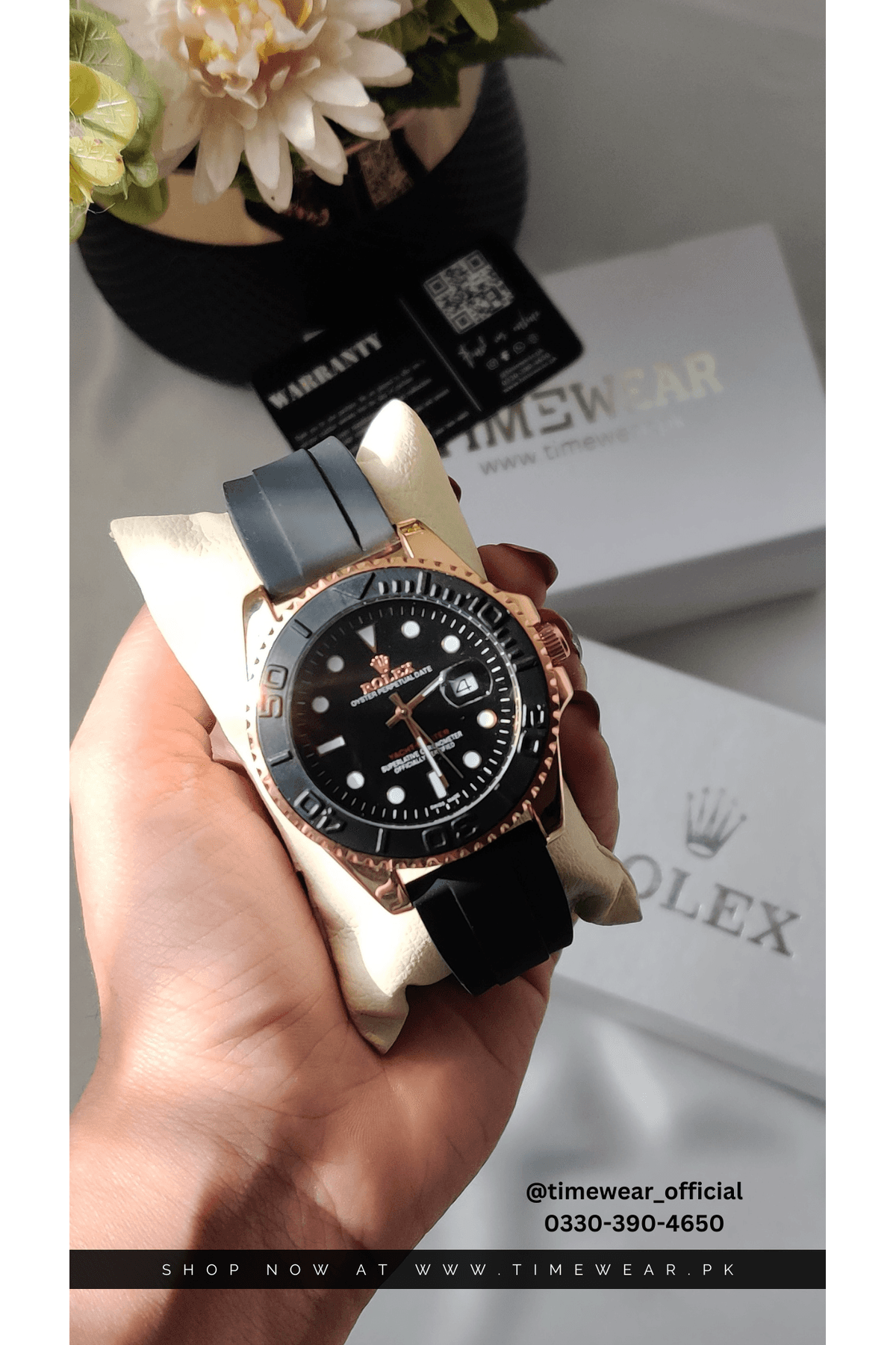 Rolex Gents Yacht Master Golden Black with Rolex Box