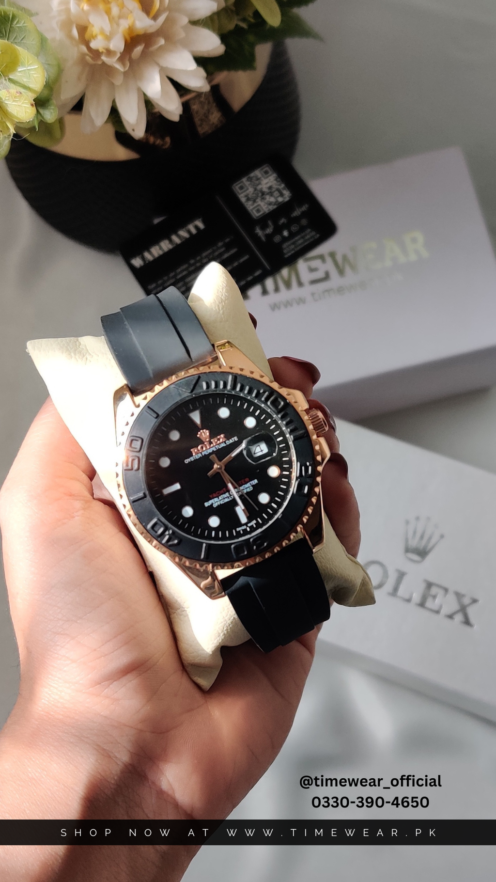 Rolex Gents Yacht Master Golden Black with Rolex Box