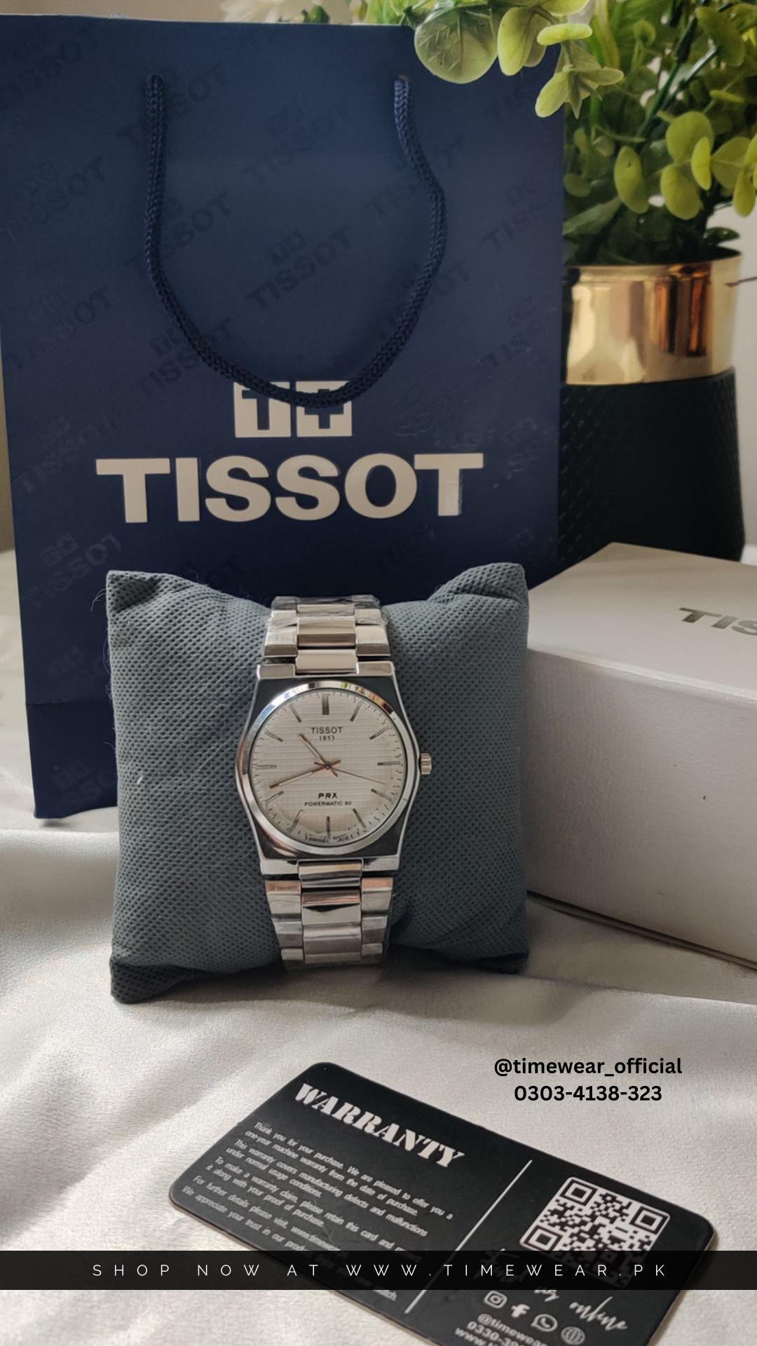 Tissot Chain PRX Silver White With Tissot  Premium Box & One Year Warranty