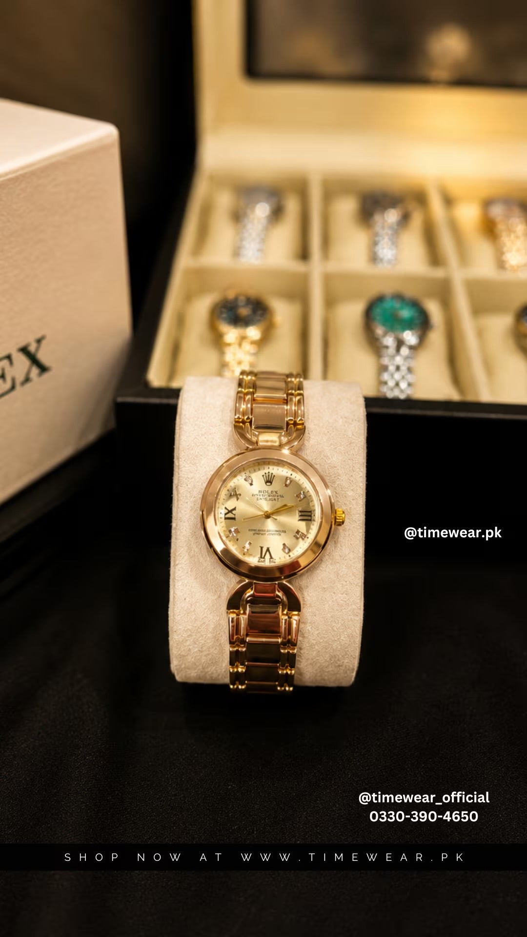 Rolex Roman Golden with Rolex Box & One Year Warranty