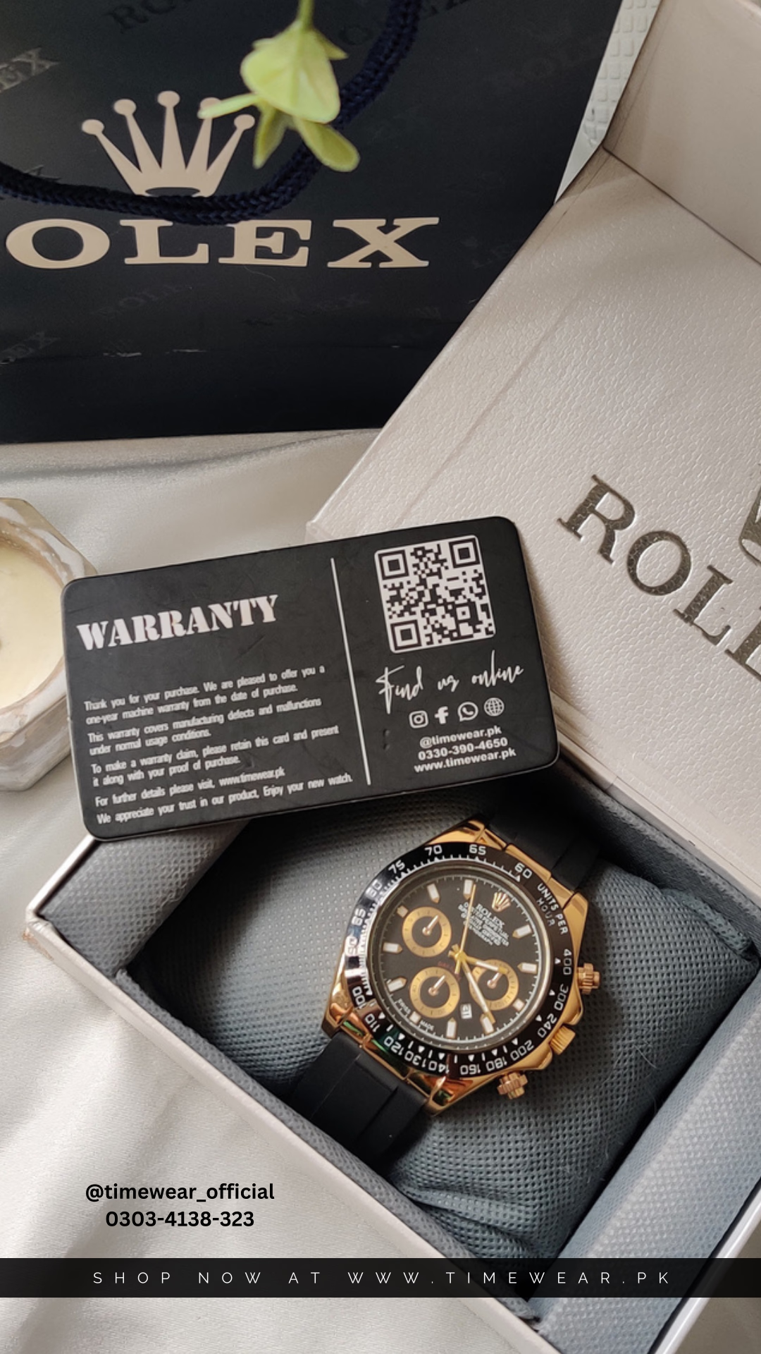 Rolex Gents Daytona Strap (Golden-BK)