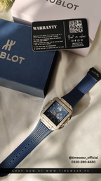 Hublot Square Blue Strap Adjustable Master Lock with Hublot Box