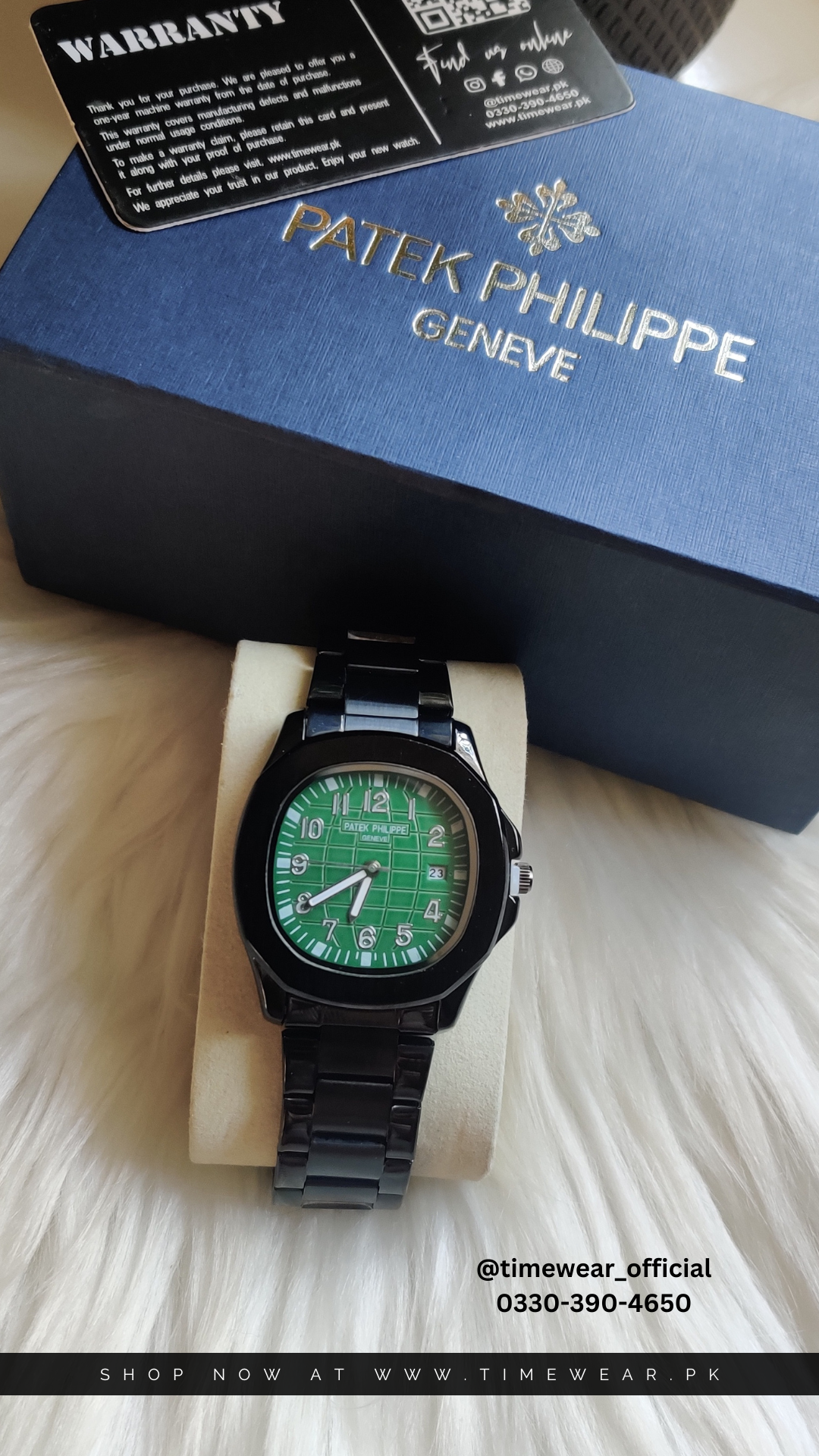 Patek Phillips Black-Green with Patek Box