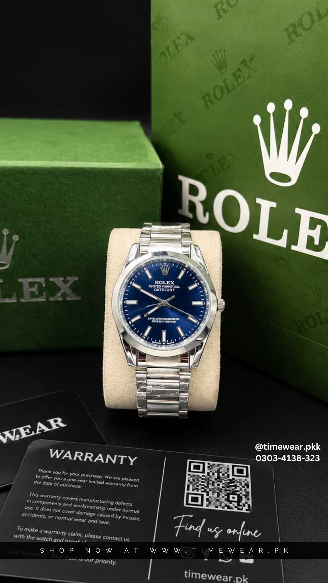 Rolex Gents (BL-02) with Rolex Premium Box & One Year Warranty Card
