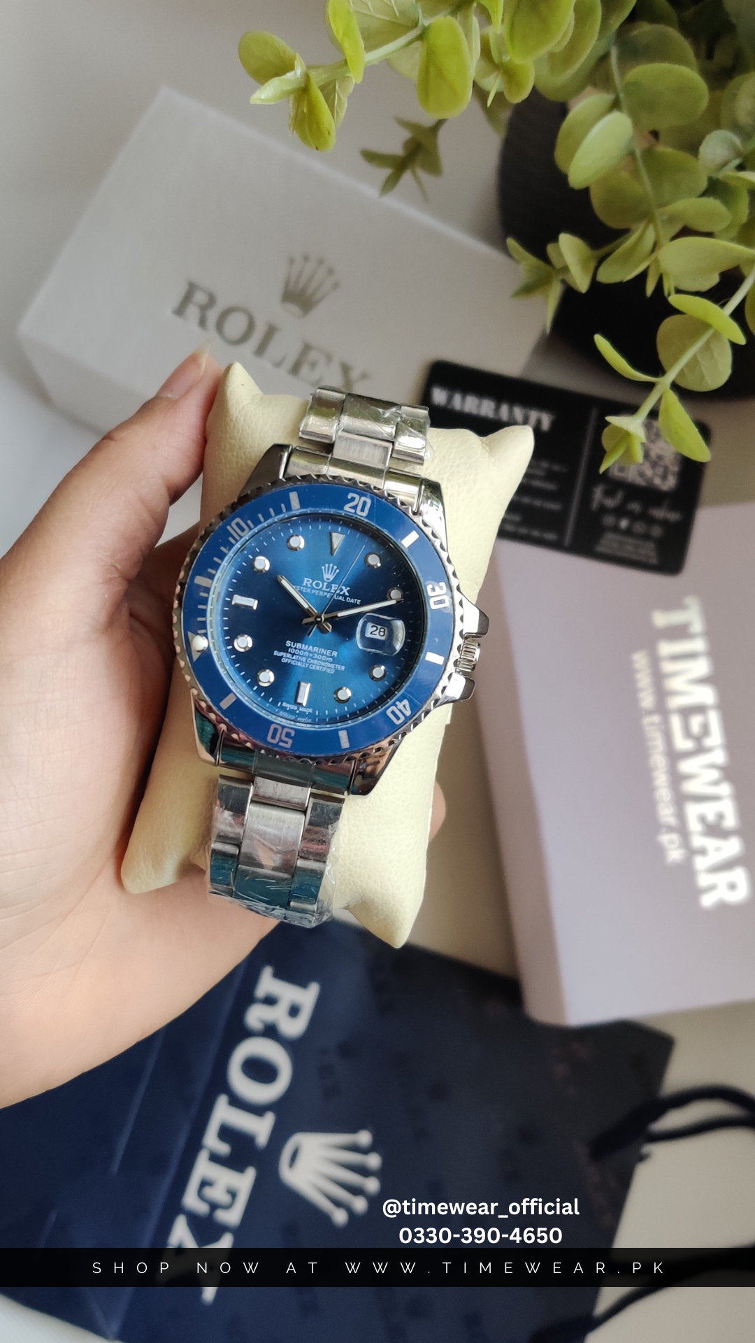 Rolex Gents Submariner (Silver Chain Blue Dial) Premium Rolex Box