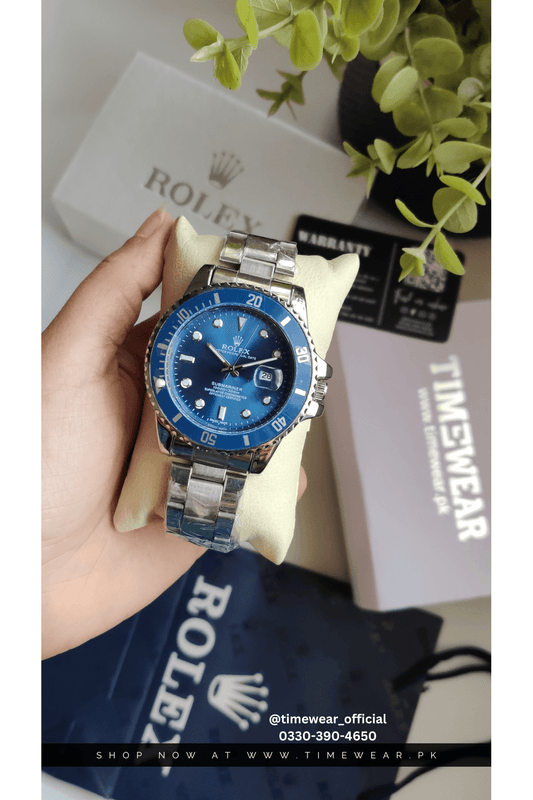 Rolex Gents Submariner (Silver Chain Blue Dial) Premium Rolex Box