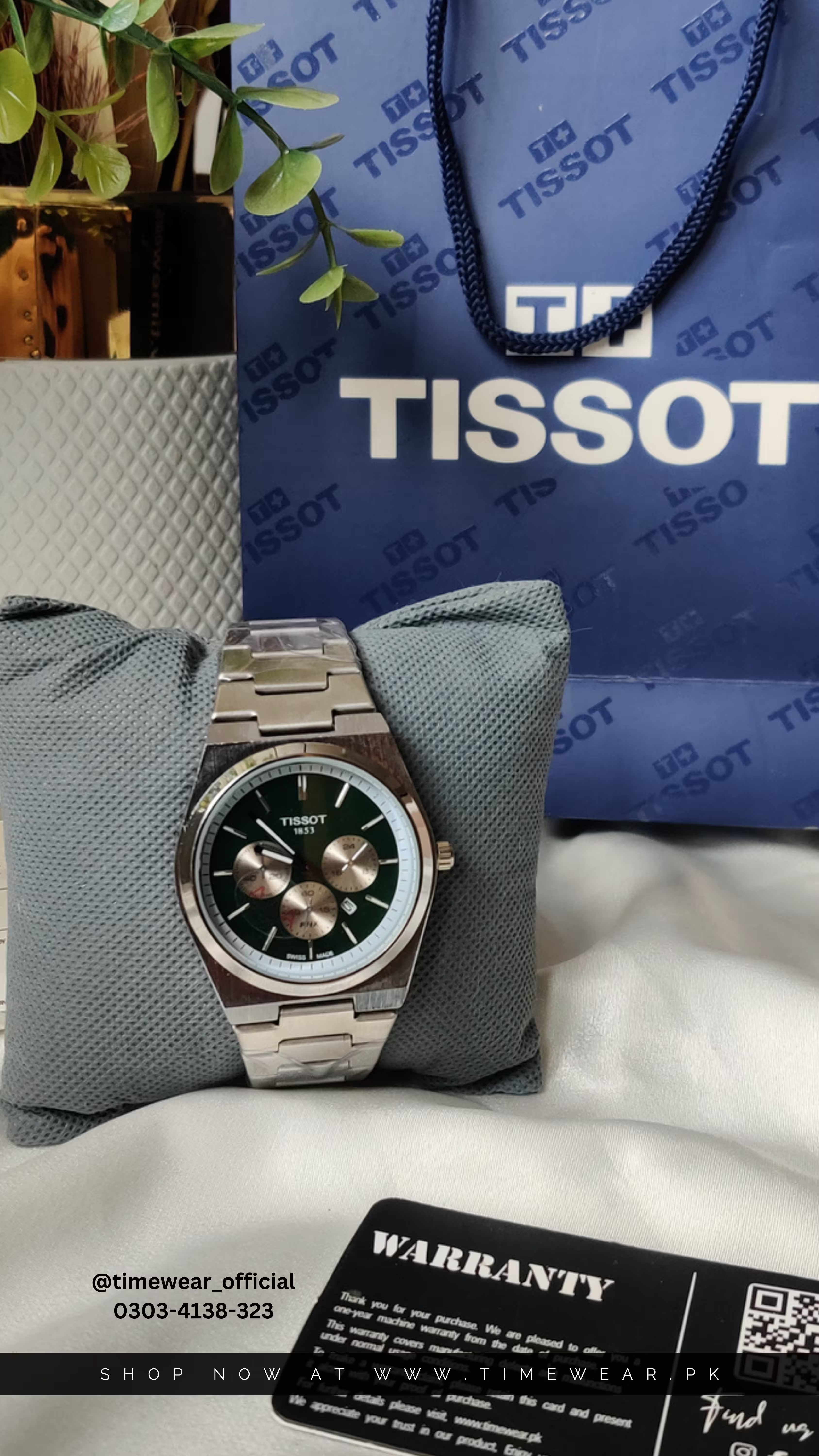 Tissot Chain PRX Chrono Dial Silver Green
