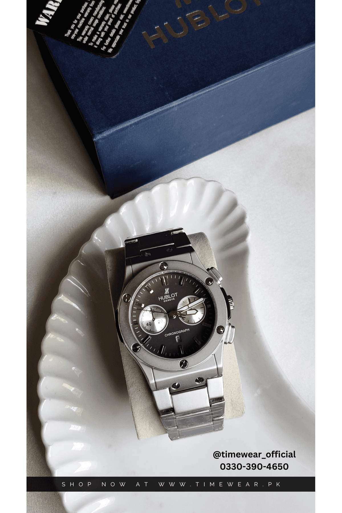 Hublot Chain Chrono Dial Brown (Hublot Box & One Year Warranty Card)