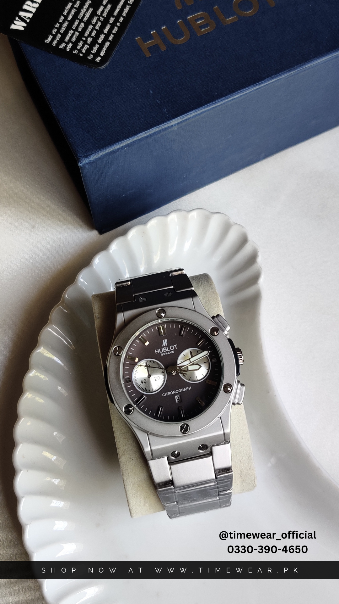 Hublot Chain Chrono Dial Brown (Hublot Box & One Year Warranty Card)