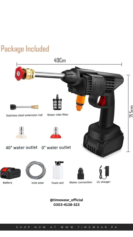 Portable High Pressure Rechargeable Water Gun for Solar, Car & Bike Cleaning