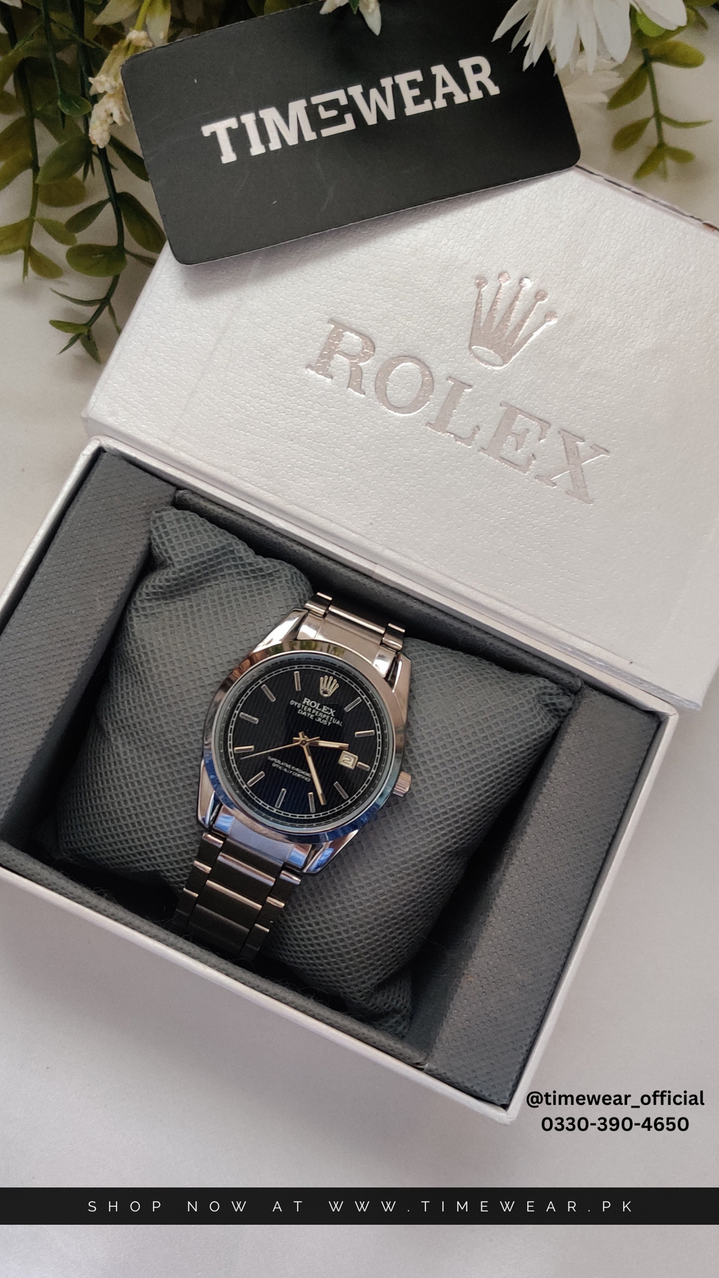 Rolex Gents (BL-Date-SB) with Rolex Box