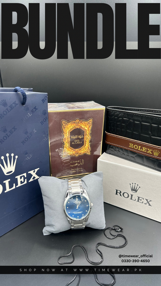 Bundle Offer (Watch + Wallet +Perfume + Neck Chain + Premium Box + Bag )