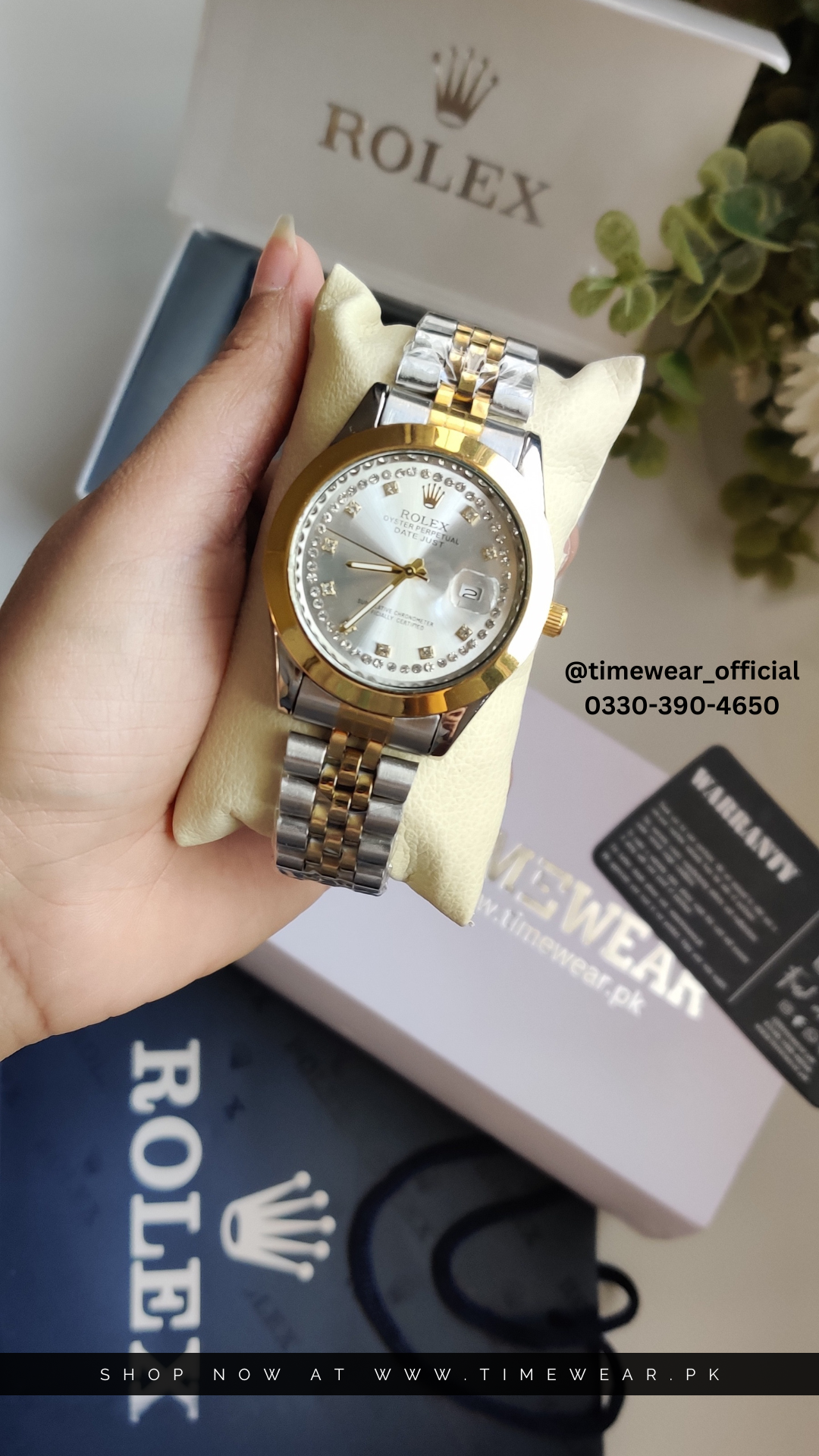 Rolex Gents Stone Date (TTG-WH) with Rolex Box