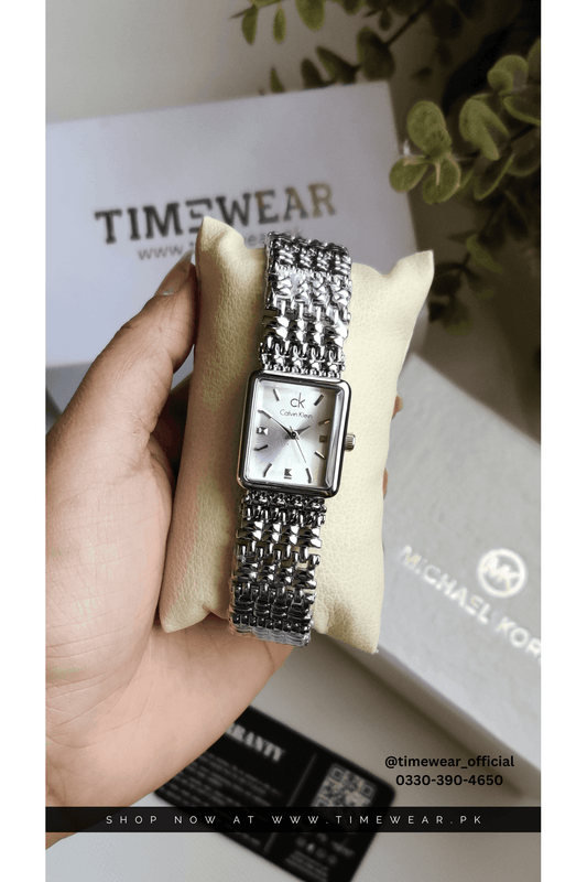 Calvin Klein Square Ladies Watch with Premium Box (SS)