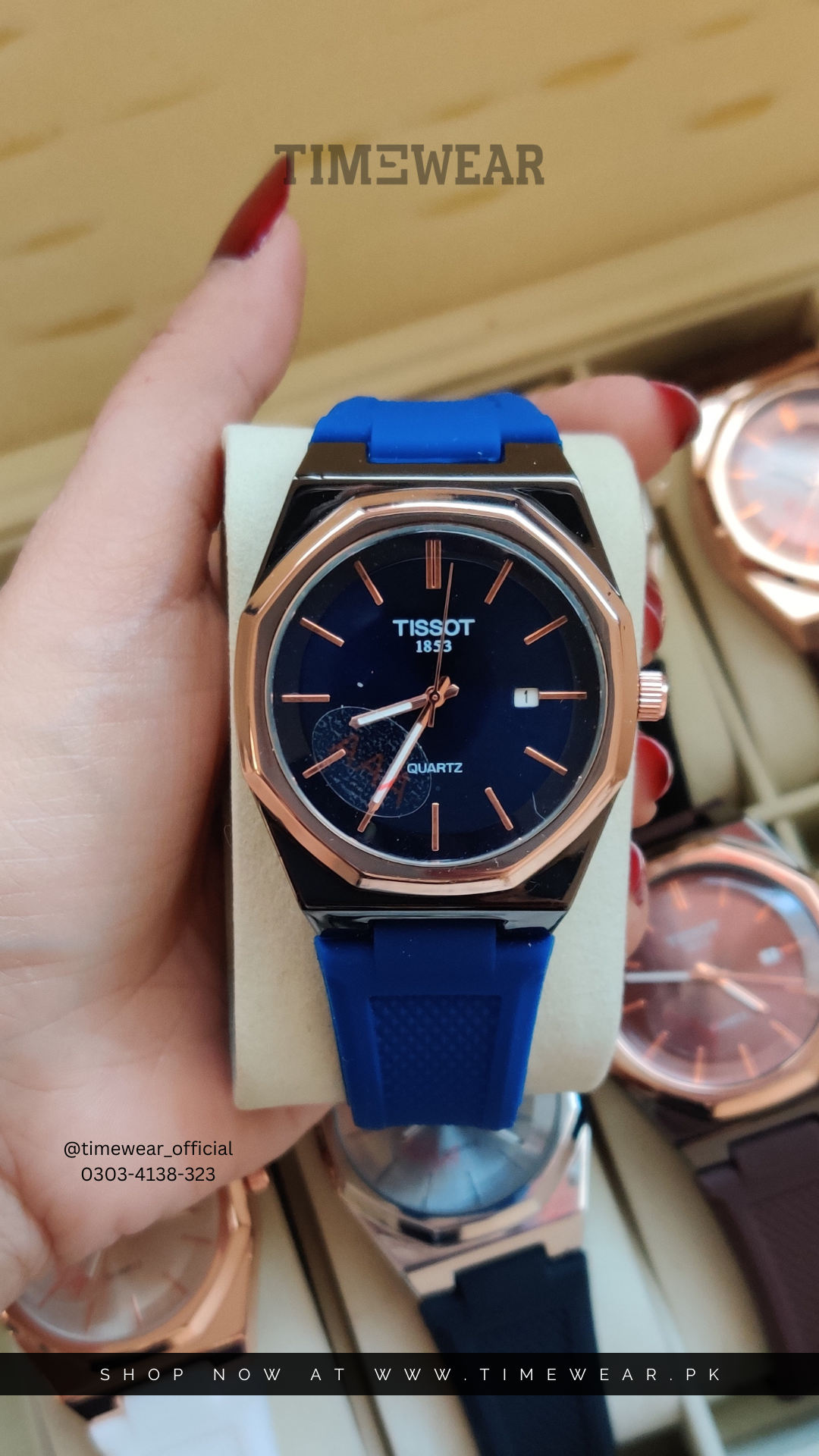 Tissot Straps (BL-BK-C-BK) - with Tissot Branded Box