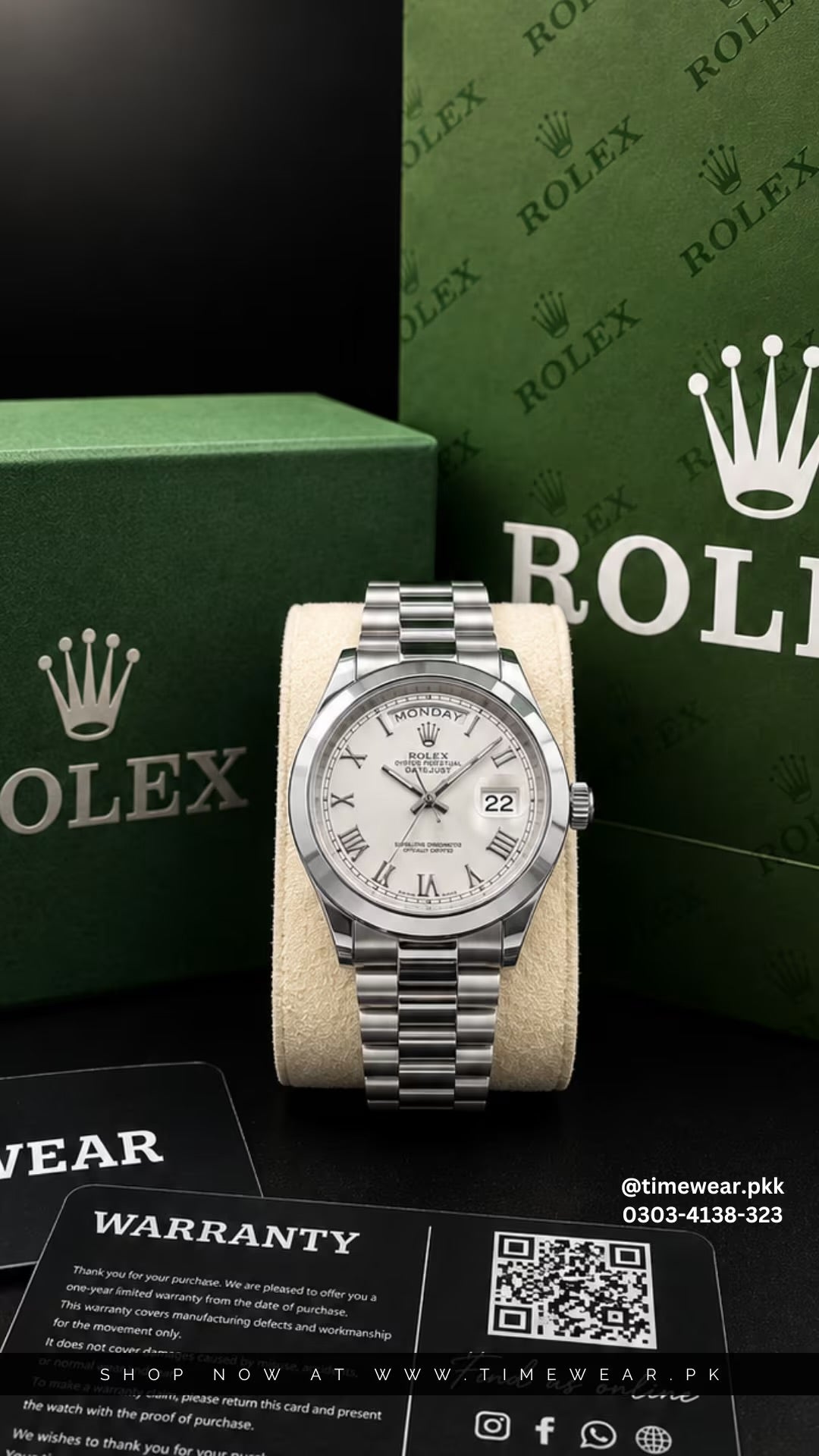 Rolex Gents Crown Lock (RO-SS) Premium Rolex Box, Bag & Warranty Card (Copy)