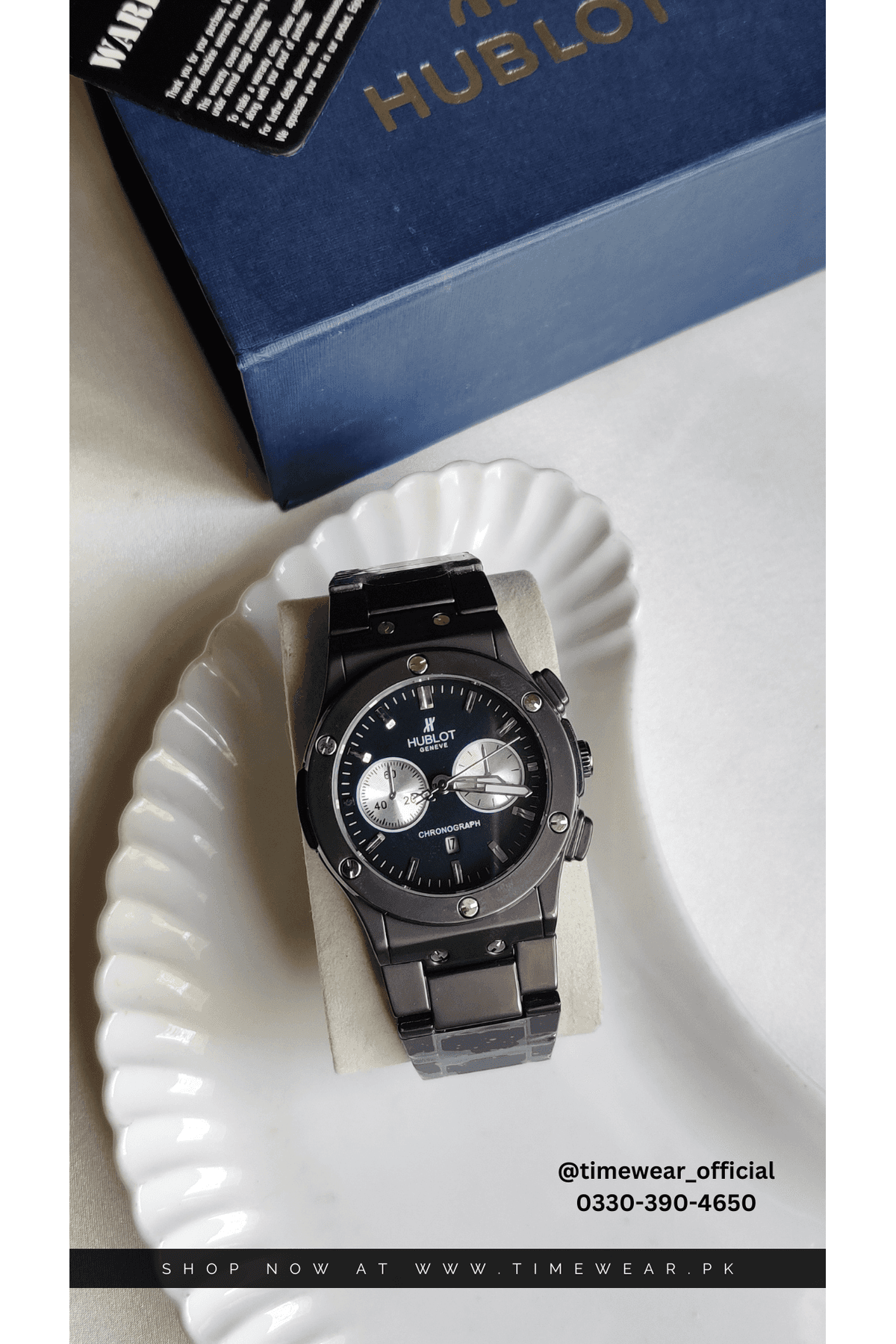 Hublot Chain Chrono Dial Black (Hublot Box & One Year Warranty Card)