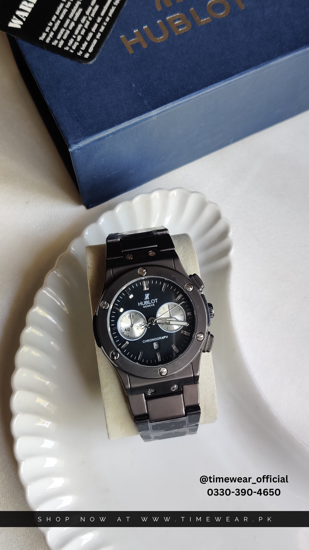 Hublot Chain Chrono Dial Black (Hublot Box & One Year Warranty Card)