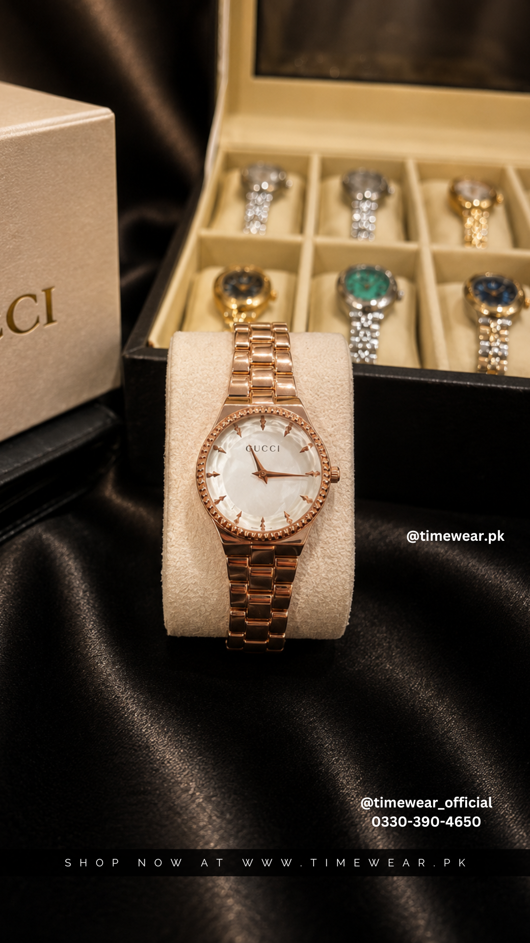 Gucci Ladies KAN (C-WH) with Gucci Box & One Year Warranty