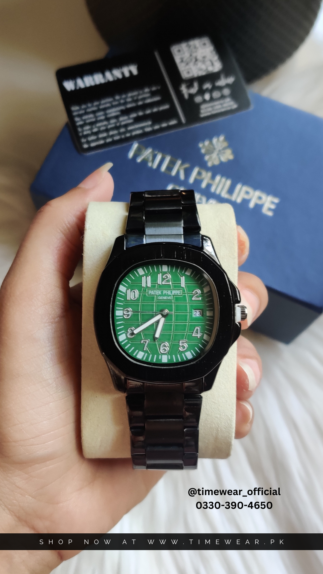 Patek Phillips Black-Green with Patek Box